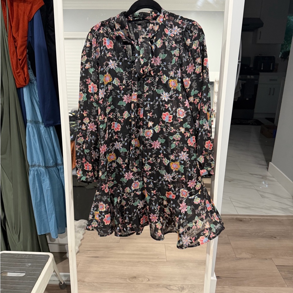 Banana Republic Black Floral Mini Dress